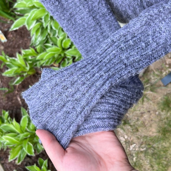 Lucky Brand Wool Blend Ruffle Cardigan Sweater Purple with Belt Women’s Small - Picture 3 of 6